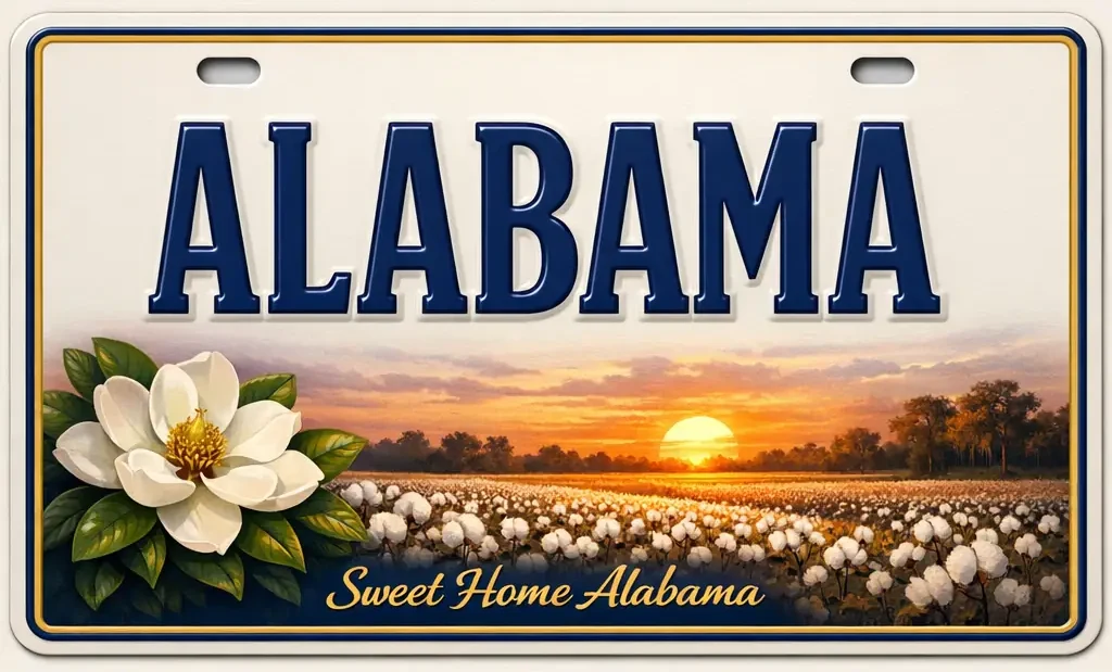 Alabama solar license plate