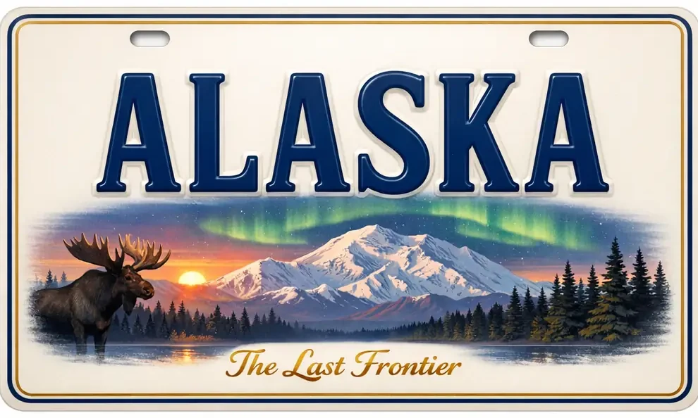 Alaska solar license plate