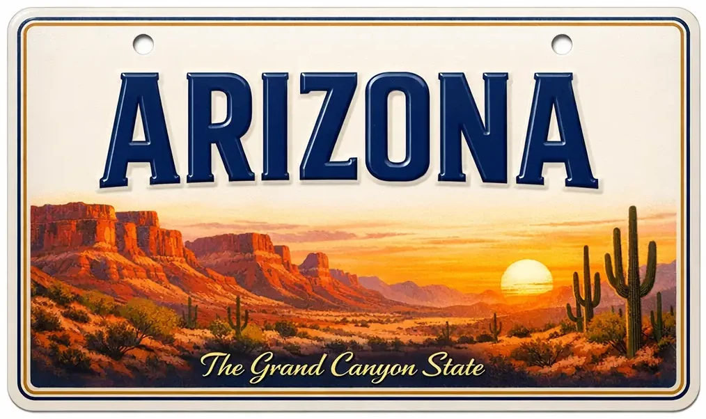Arizona solar license plate