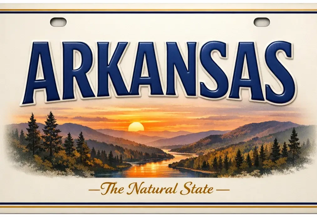 Arkansas solar license plate