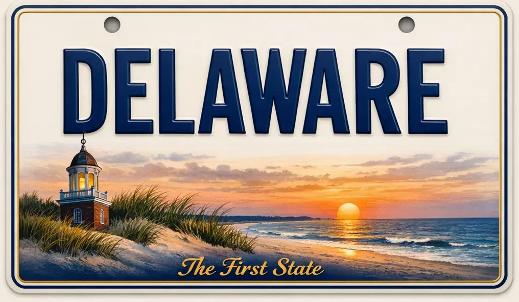 Delaware solar license plate