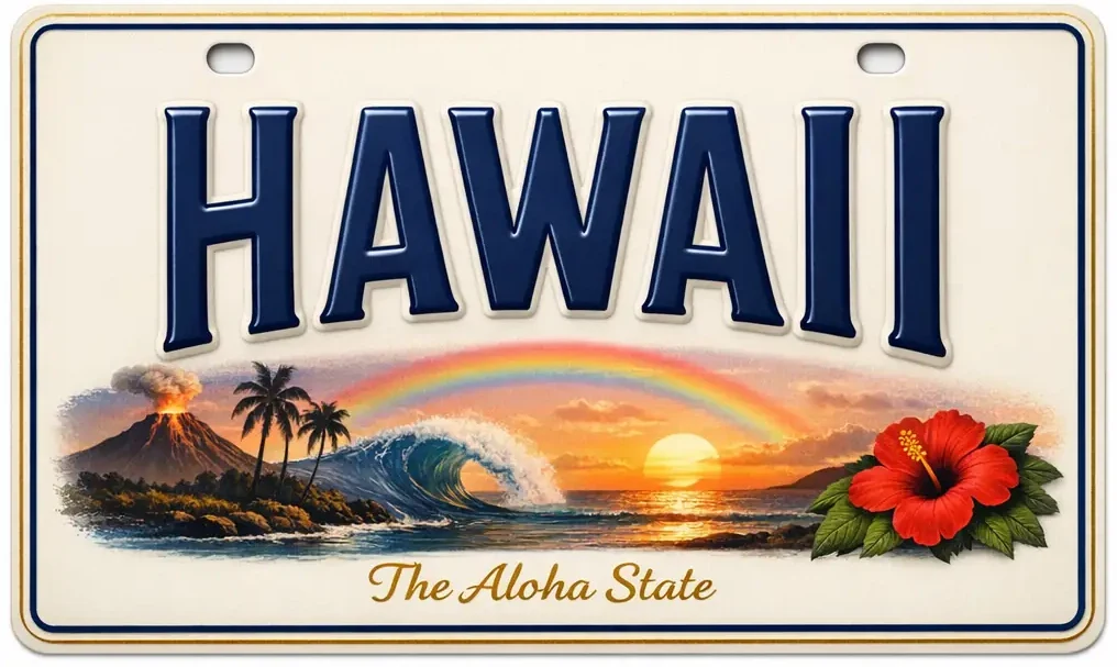 Hawaii solar license plate