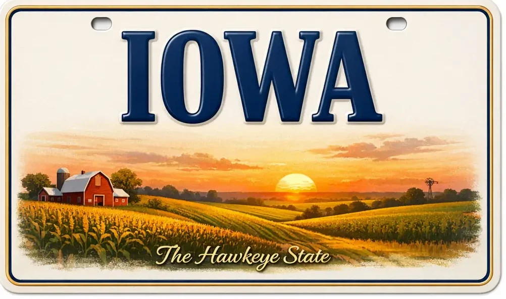 Iowa solar license plate