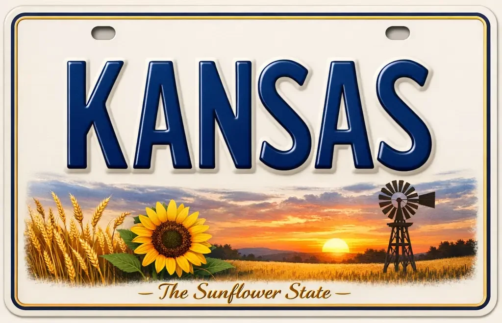 Kansas solar license plate