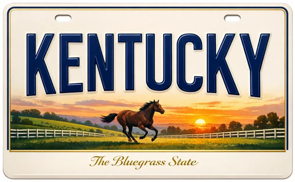 Kentucky solar license plate
