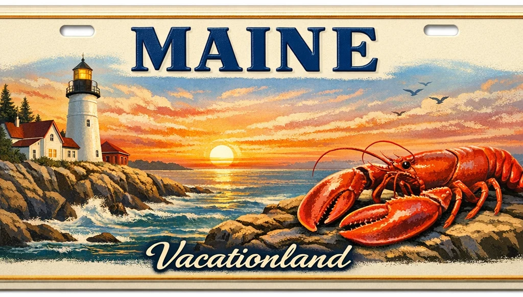 Maine solar license plate
