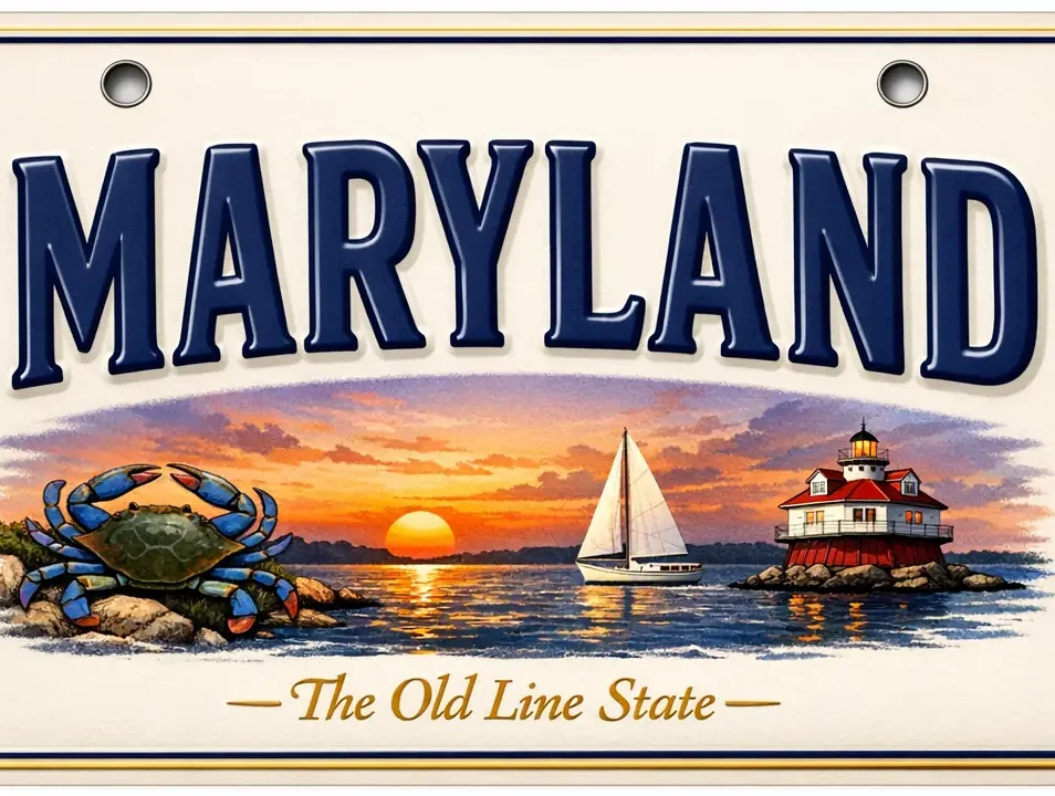 Maryland solar license plate