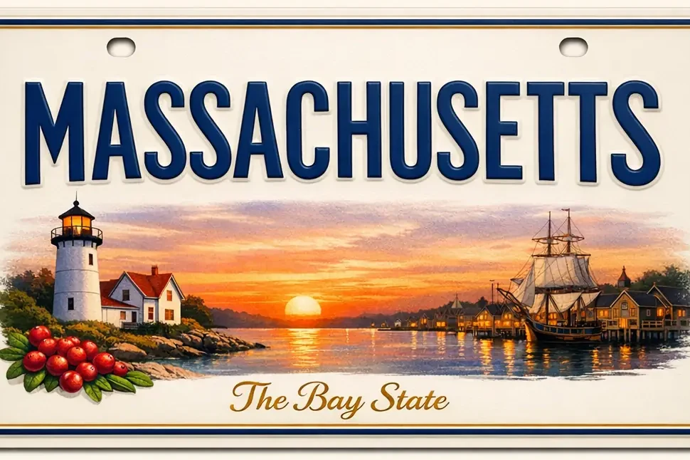 Massachusetts solar license plate