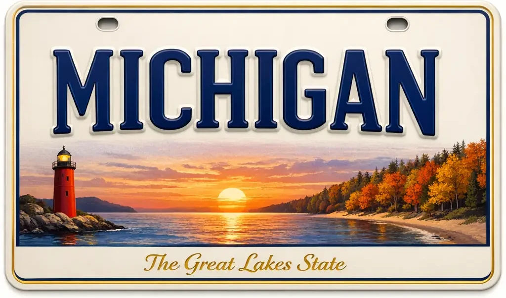 Michigan solar license plate