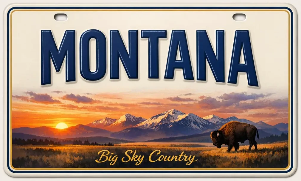 Montana solar license plate