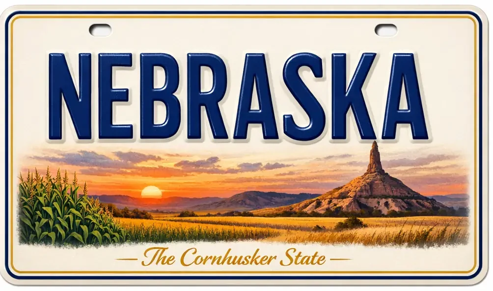Nebraska solar license plate