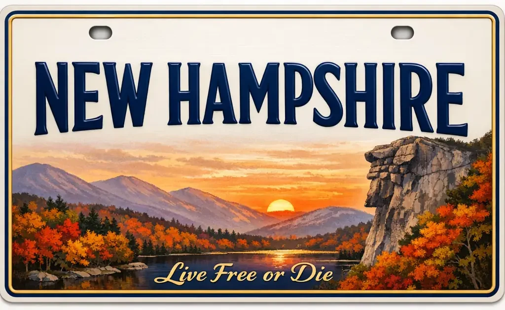 New Hampshire solar license plate