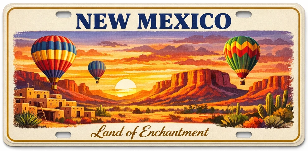 New Mexico solar license plate