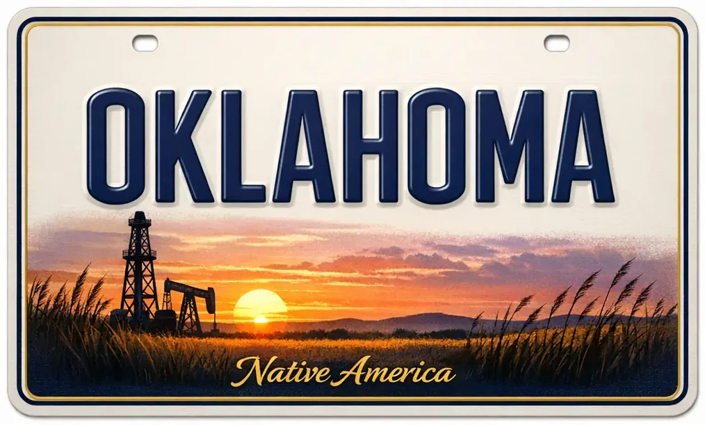 Oklahoma solar license plate