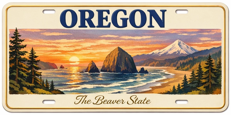 Oregon solar license plate