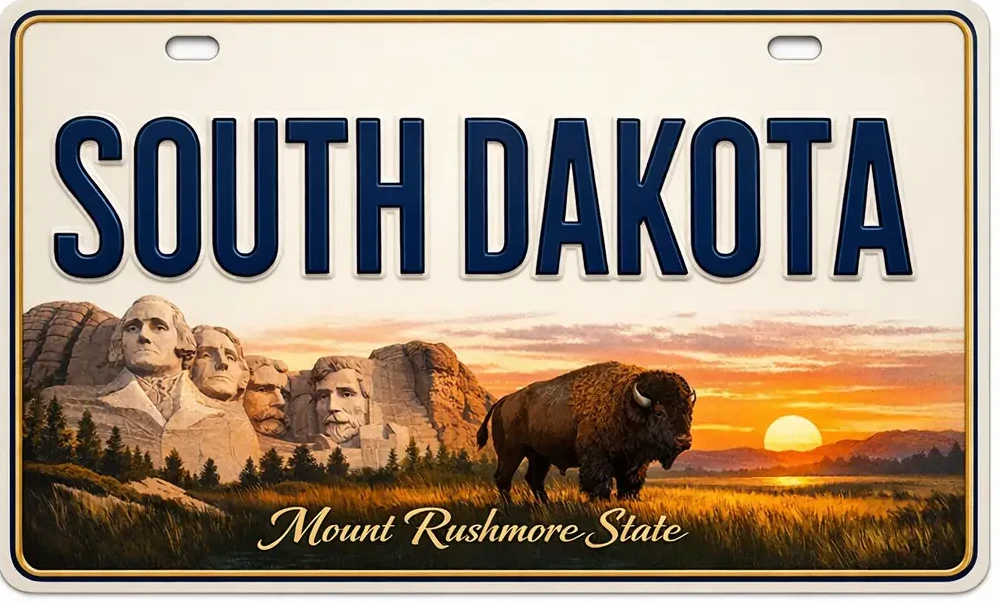 South Dakota solar license plate
