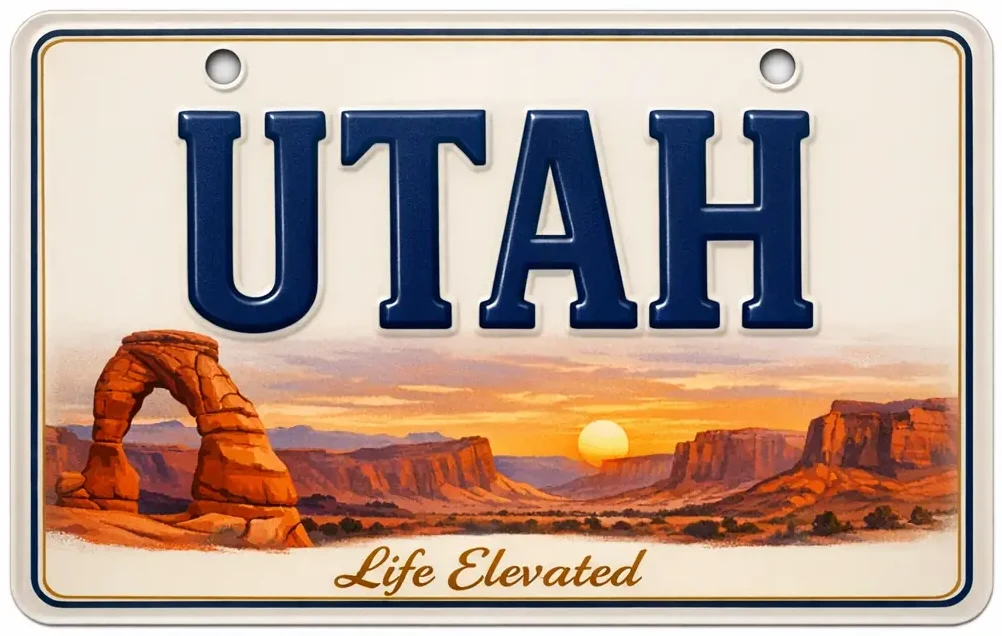 Utah solar license plate