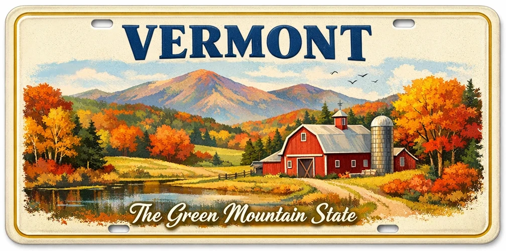 Vermont solar license plate