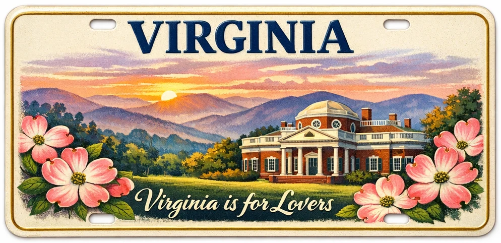 Virginia solar license plate
