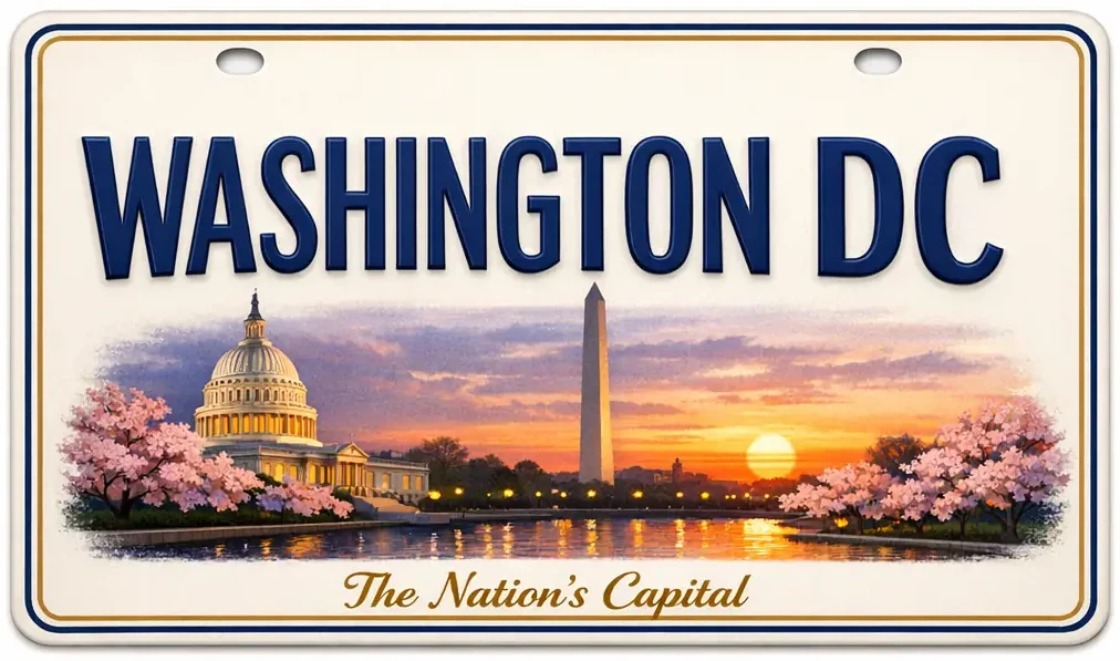 Washington DC solar license plate