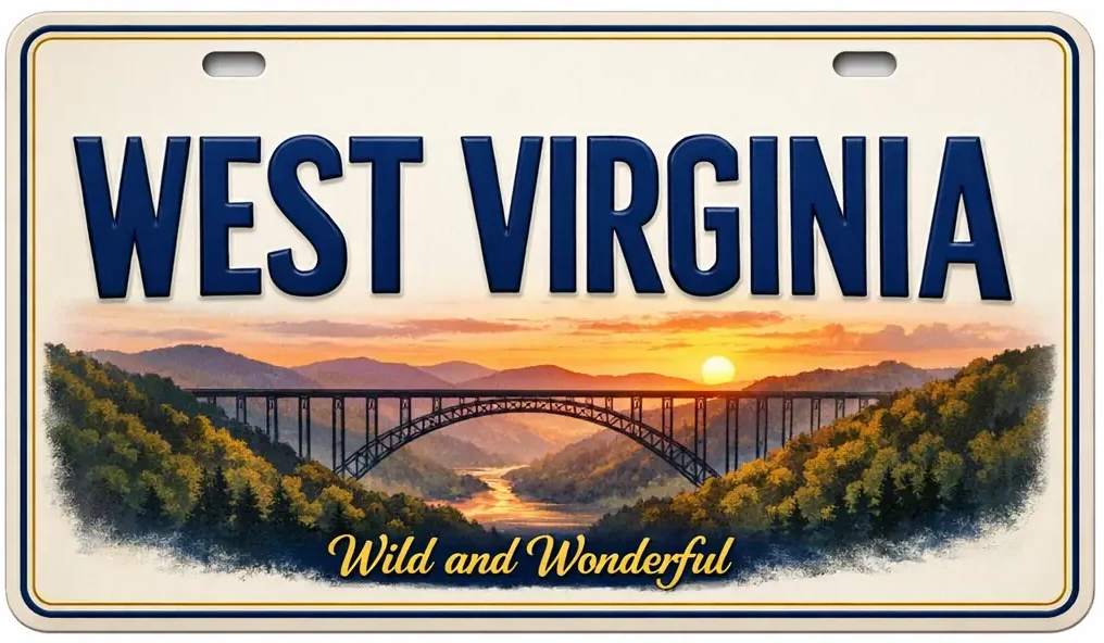 West Virginia solar license plate