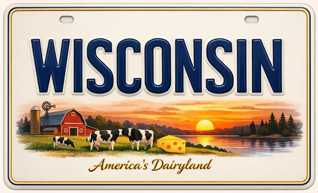 Wisconsin solar license plate