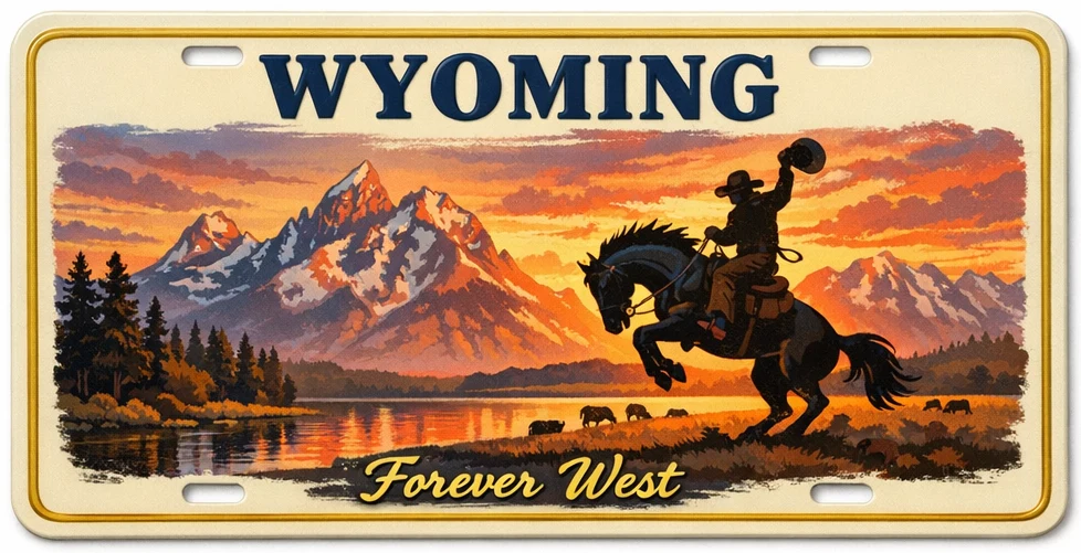 Wyoming solar license plate